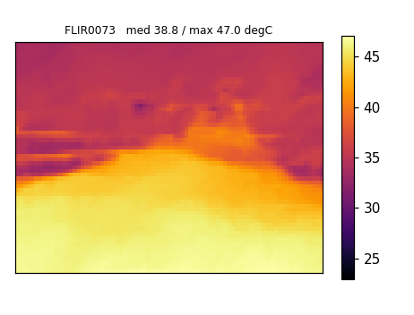 FLIR C3 thermal image of the central path